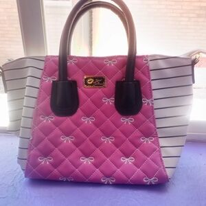 Pink and White Quilted Tote Bag